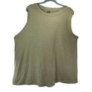 Calla XXL women's  Sleeveless Olive Green Crew Neck Top